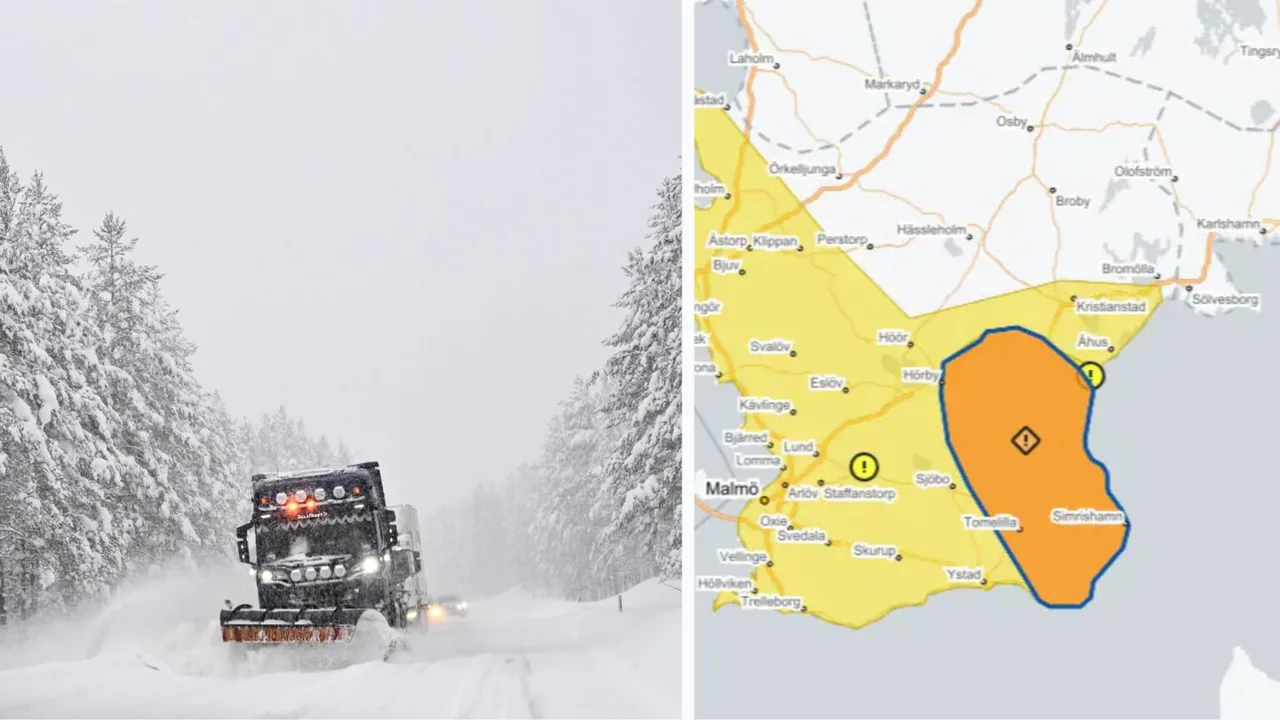 تحذير برتقالي.. الثلوج والرياح القوية تعرقل حركة السير في جنوب السويد واضطرابات محتملة